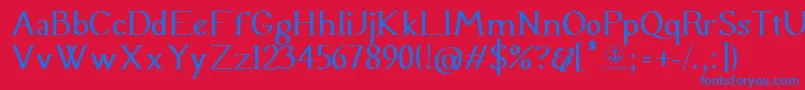 フォントUraniaSerif – 赤い背景に青い文字