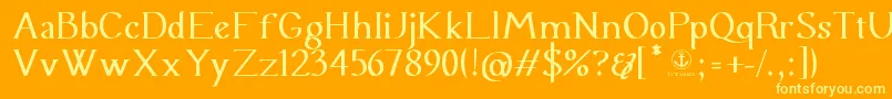 フォントUraniaSerif – オレンジの背景に黄色の文字