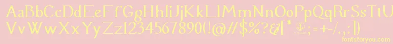 UraniaSerif Font – Yellow Fonts on Pink Background