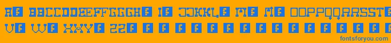 FatCowboy Font – Blue Fonts on Orange Background