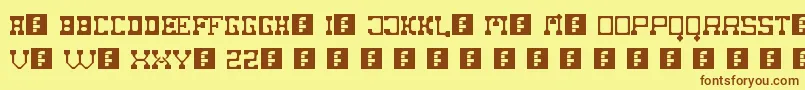 FatCowboy Font – Brown Fonts on Yellow Background