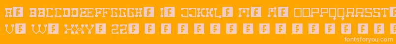 FatCowboy-Schriftart – Rosa Schriften auf orangefarbenem Hintergrund