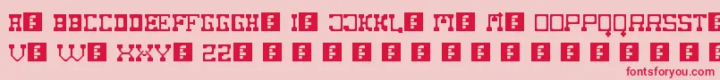 Fonte FatCowboy – fontes vermelhas em um fundo rosa