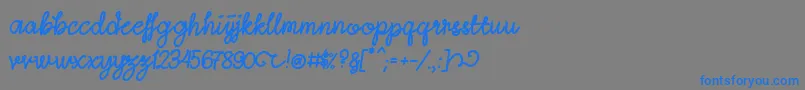 LightheartScript-Schriftart – Blaue Schriften auf grauem Hintergrund