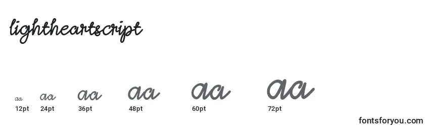 LightheartScript Font Sizes