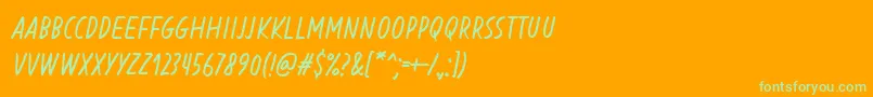 Подробнее о шрифте BlessingInDisguiseRegularItalic Шрифт BlessingInDisguiseRegularItalic – зелёные шрифты на оранжевом фоне