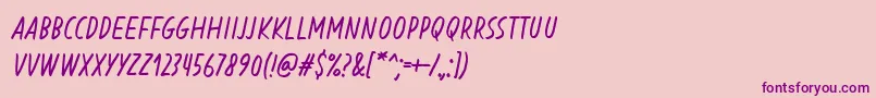 BlessingInDisguiseRegularItalic-Schriftart – Violette Schriften auf rosa Hintergrund