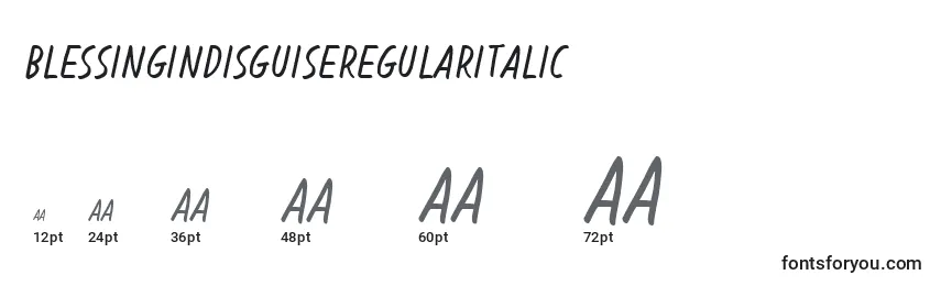 BlessingInDisguiseRegularItalic Font Sizes