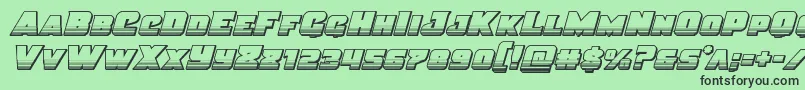 フォントJusticechrome – 緑の背景に黒い文字