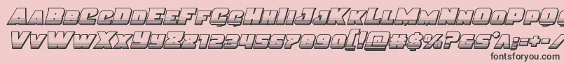 Justicechrome-fontti – mustat fontit vaaleanpunaisella taustalla