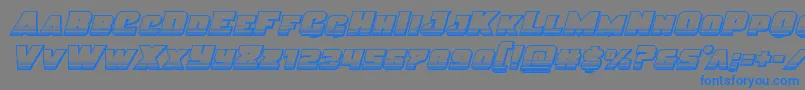 フォントJusticechrome – 灰色の背景に青い文字
