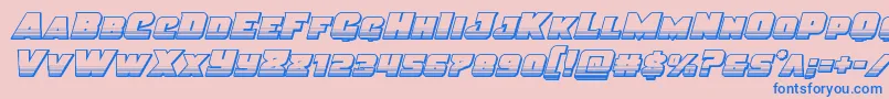 フォントJusticechrome – ピンクの背景に青い文字