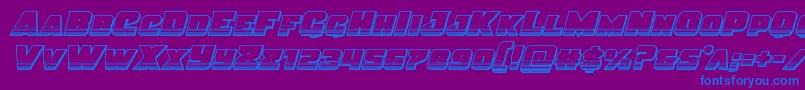 Justicechrome Font – Blue Fonts on Purple Background