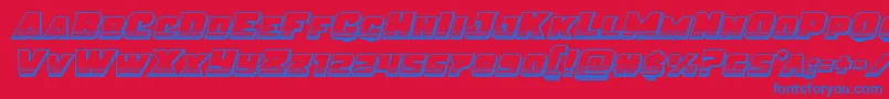 Justicechrome Font – Blue Fonts on Red Background