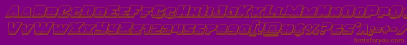 フォントJusticechrome – 紫色の背景に茶色のフォント