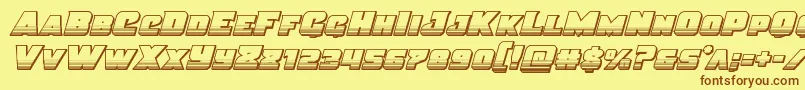 Justicechrome-fontti – ruskeat fontit keltaisella taustalla