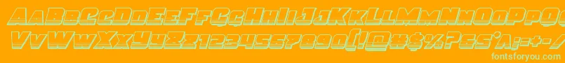 Justicechrome Font – Green Fonts on Orange Background