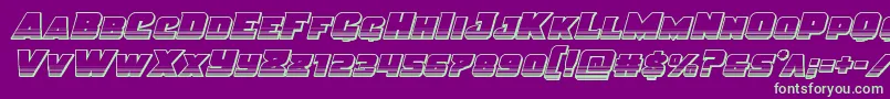 Justicechrome-fontti – vihreät fontit violetilla taustalla
