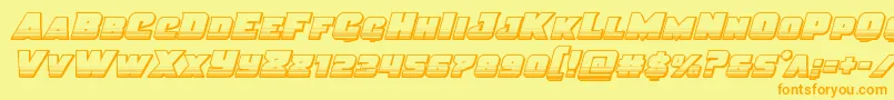 Justicechrome-fontti – oranssit fontit keltaisella taustalla