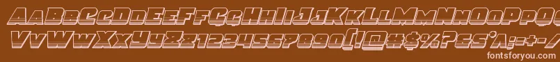 Justicechrome-fontti – vaaleanpunaiset fontit ruskealla taustalla