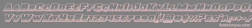 Czcionka Justicechrome – różowe czcionki na szarym tle