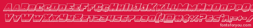 Justicechrome Font – Pink Fonts on Red Background