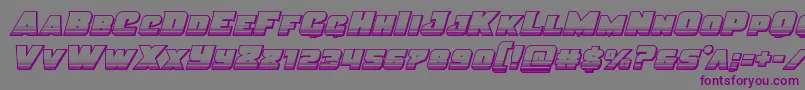 フォントJusticechrome – 紫色のフォント、灰色の背景