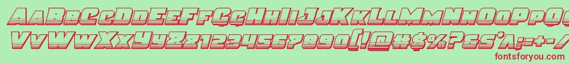 Justicechrome Font – Red Fonts on Green Background