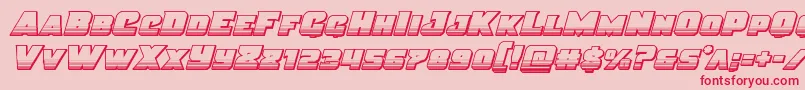 フォントJusticechrome – ピンクの背景に赤い文字