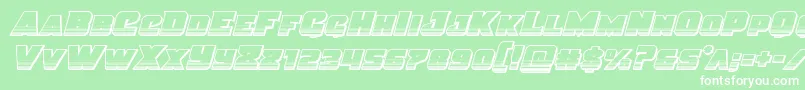 フォントJusticechrome – 緑の背景に白い文字