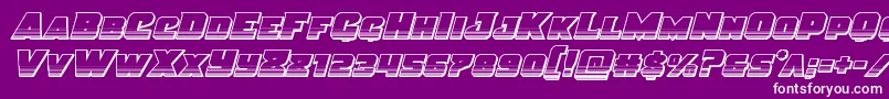 Fonte Justicechrome – fontes brancas em um fundo violeta