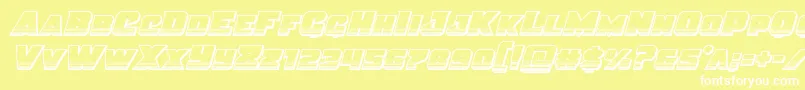 Justicechrome-fontti – valkoiset fontit keltaisella taustalla