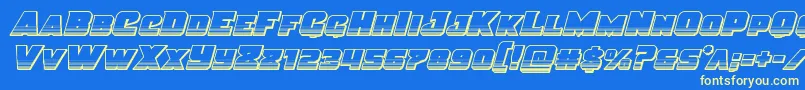Justicechrome Font – Yellow Fonts on Blue Background