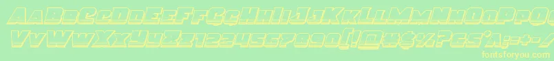 Justicechrome-fontti – keltaiset fontit vihreällä taustalla