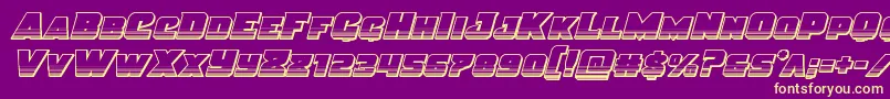 Justicechrome-fontti – keltaiset fontit violetilla taustalla