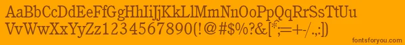 Fonte C851RomanRegular – fontes marrons em um fundo laranja