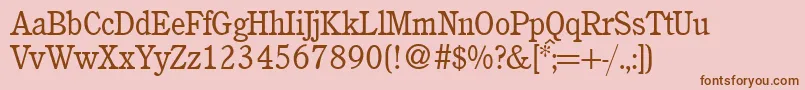 C851RomanRegularフォントについての詳細 フォントC851RomanRegular – ピンクの背景に茶色のフォント