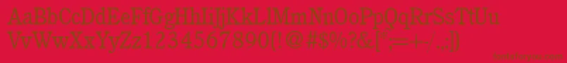 Más sobre la fuente C851RomanRegular fuente C851RomanRegular – Fuentes Marrones Sobre Fondo Rojo