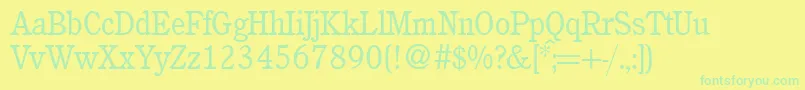 C851RomanRegular-fontti – vihreät fontit keltaisella taustalla