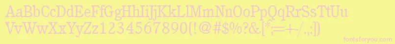 C851RomanRegular Font – Pink Fonts on Yellow Background