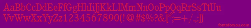 C851RomanRegular Font – Red Fonts on Purple Background