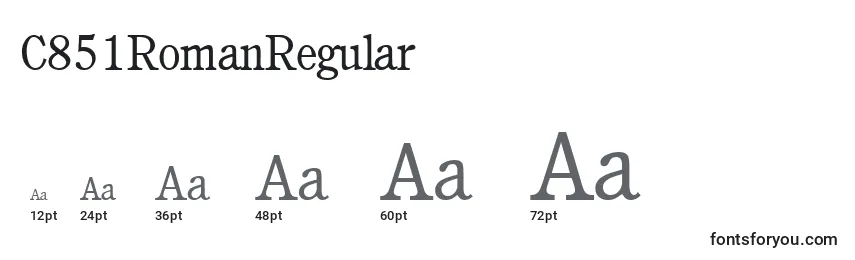 C851RomanRegular Font Sizes