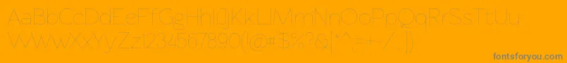 Rawengulkultralight-Schriftart – Graue Schriften auf orangefarbenem Hintergrund