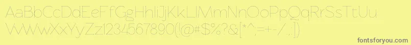 Weitere Informationen zur Rawengulkultralight-Schriftart Rawengulkultralight-Schriftart – Graue Schriften auf gelbem Hintergrund