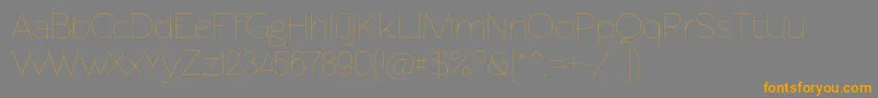 Rawengulkultralight Font – Orange Fonts on Gray Background