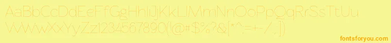 Rawengulkultralight Font – Orange Fonts on Yellow Background