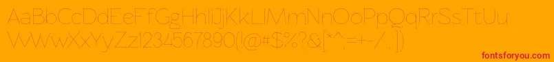 Rawengulkultralight Font – Red Fonts on Orange Background