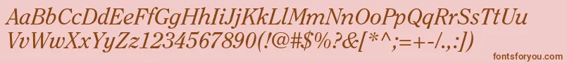 フォントClearfacestdItalic – ピンクの背景に茶色のフォント