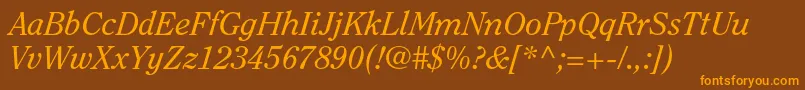 ClearfacestdItalic Font – Orange Fonts on Brown Background