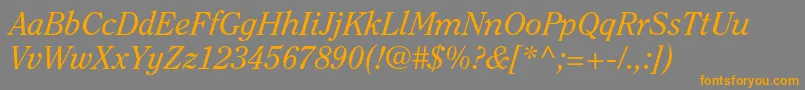ClearfacestdItalic Font – Orange Fonts on Gray Background